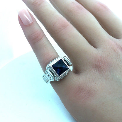 Goldman Kolber GK 14K White Gold 925 Silver 2 Insert Spinel Interchangeable Ring