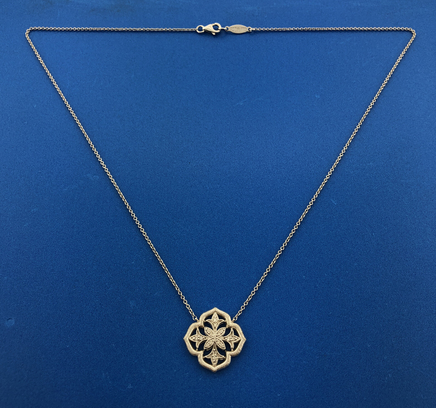 Gabriel & Co 925 Sterling Silver Diamond 3 Dimensional Snowflake Flower Necklace
