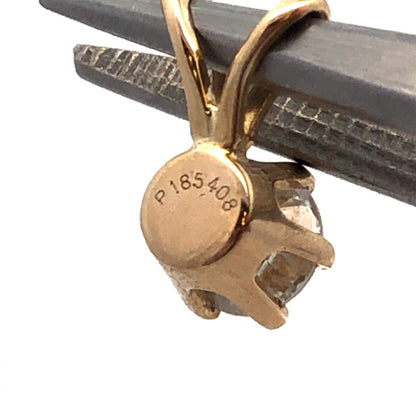 Designer 14K Yellow Gold Round Diamond Solitaire Anniversary Drop Pendant