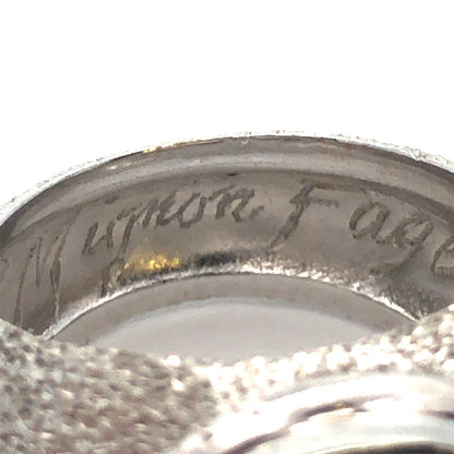 Custom Mignon Faget 925 Sterling Silver Oval Grey Cat's Eye Sea Urchin Dome Ring