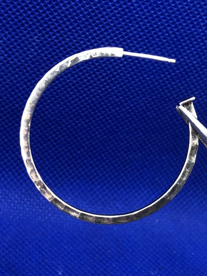 Designer 925 Sterling Silver Hammered Hoop Statement Earrings