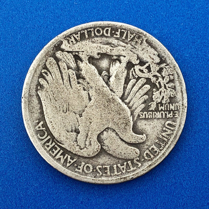 1917 S Reverse Silver Walking Liberty Half Dollar 50c Better Key San Fran Coin
