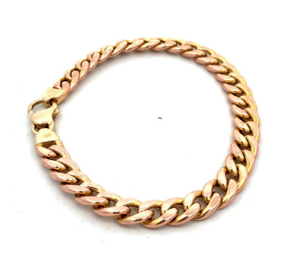 Designer AR Italy 14K Yellow Gold Cuban Link Chain Bracelet