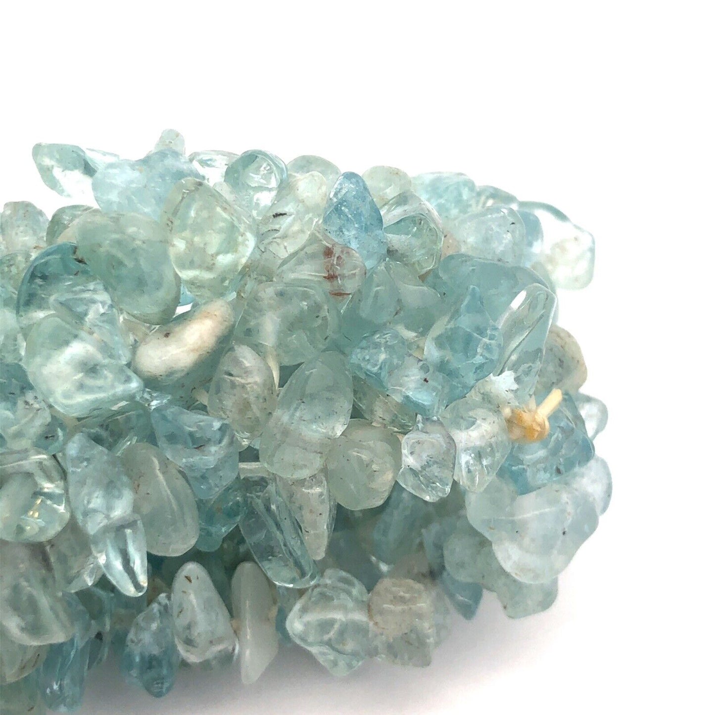 Estate Aquamarine Beaded Protective Communication Healing Stretchable Bracelet