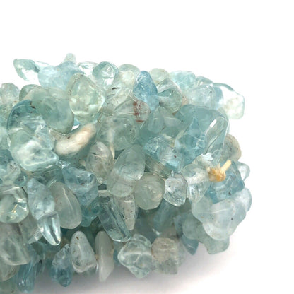 Estate Aquamarine Beaded Protective Communication Healing Stretchable Bracelet