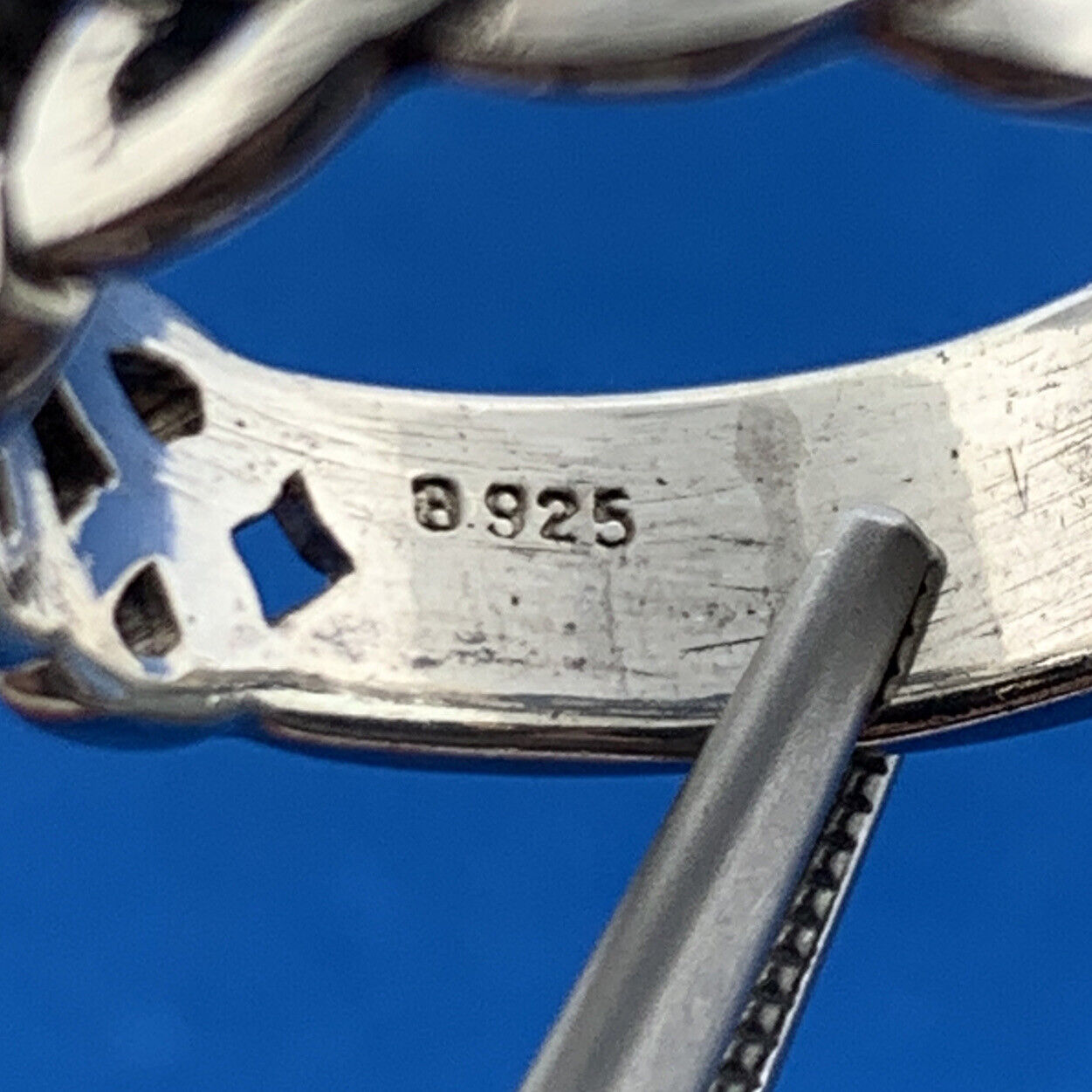 Vintage Sterling Silver 925 Modernist S Wave Cut Out Stackable Band Ring