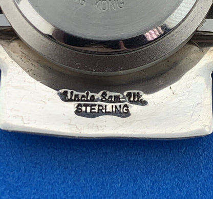 Old Pawn Navajo Uncle Sam W. 925 Sterling Silver Concho Cross Pendant Watch