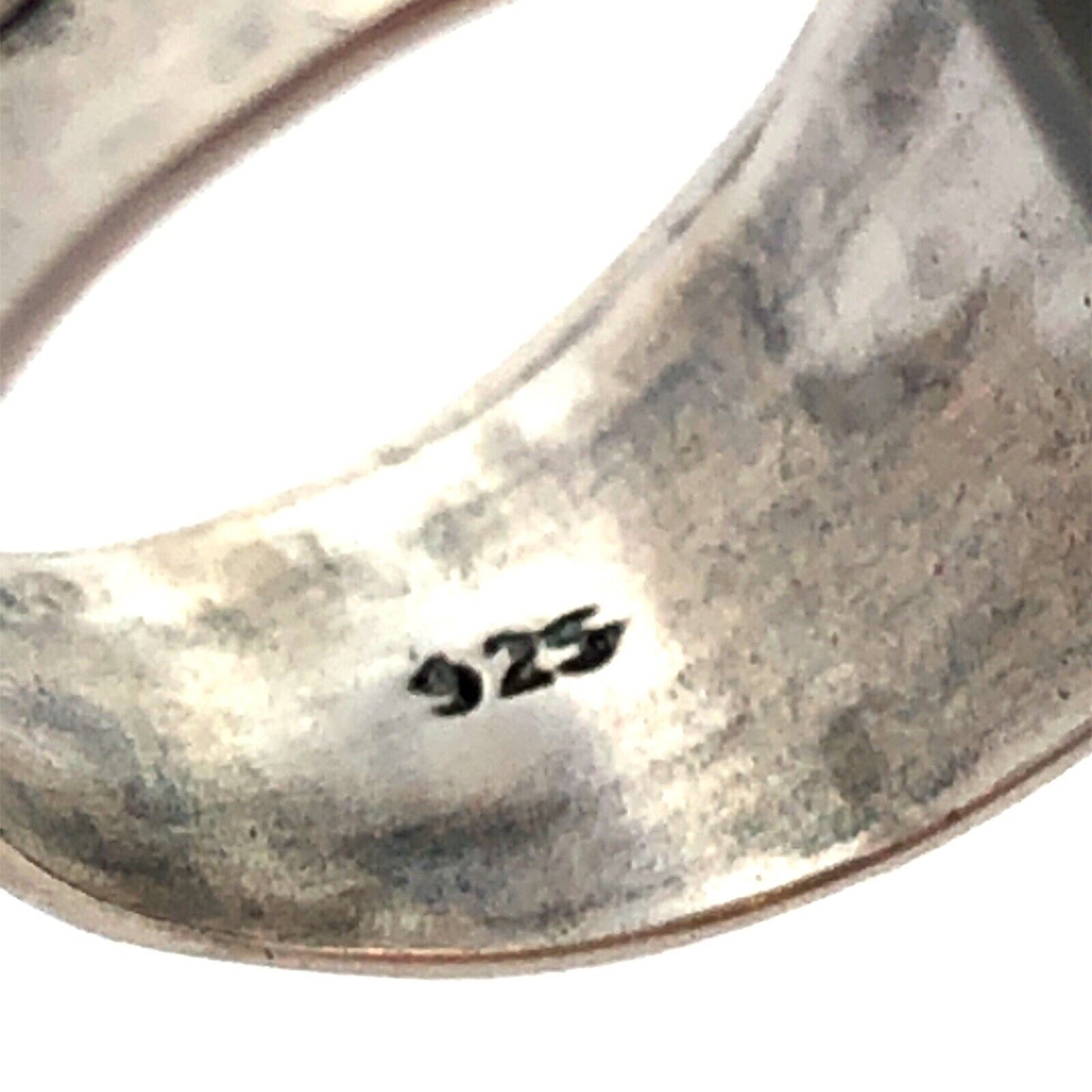 Designer 925 Sterling Silver Hammered Textured Wide Band Ring