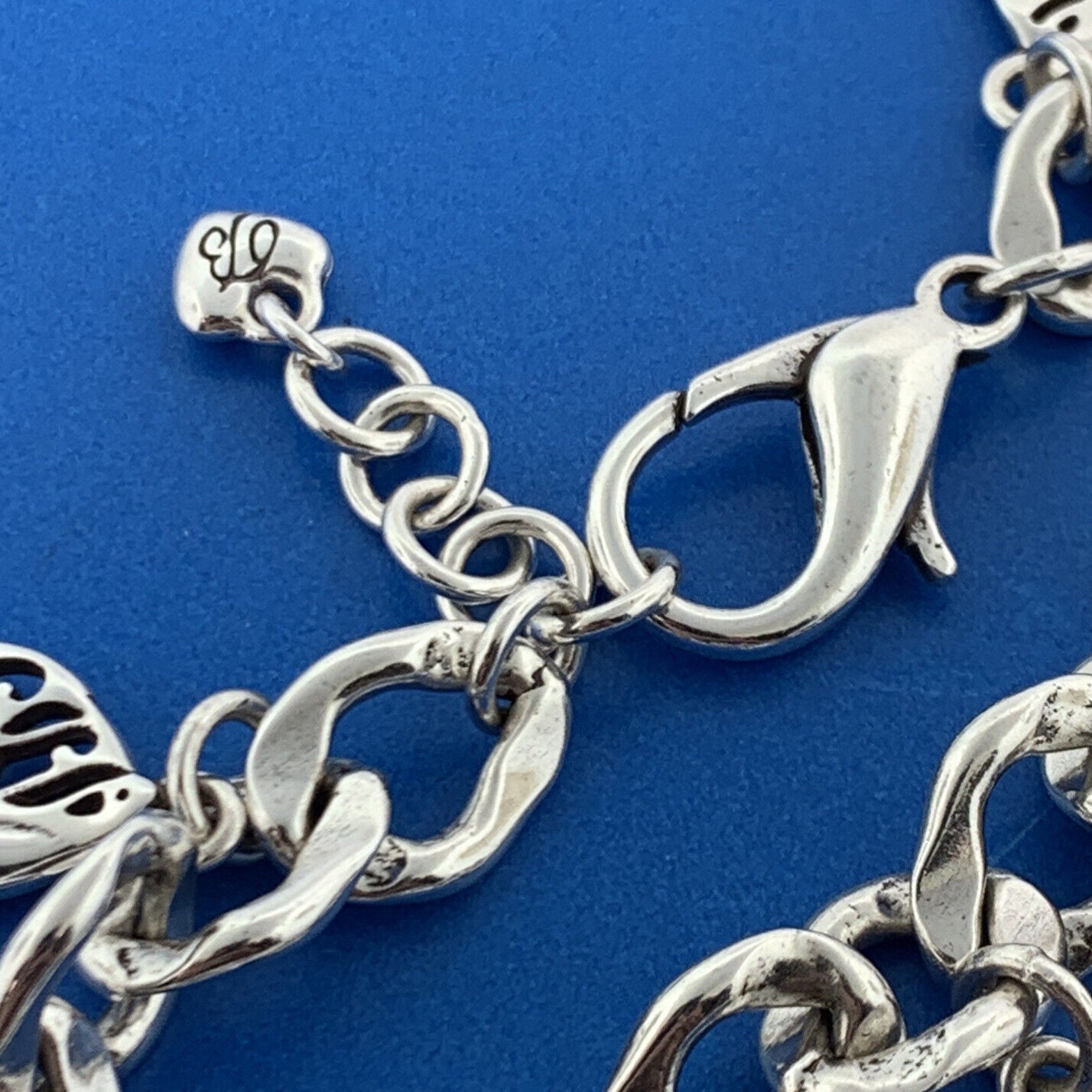 Brighton Tri Colored Silver Plate Fall Autumn Leaves Statement Charm Bracelet