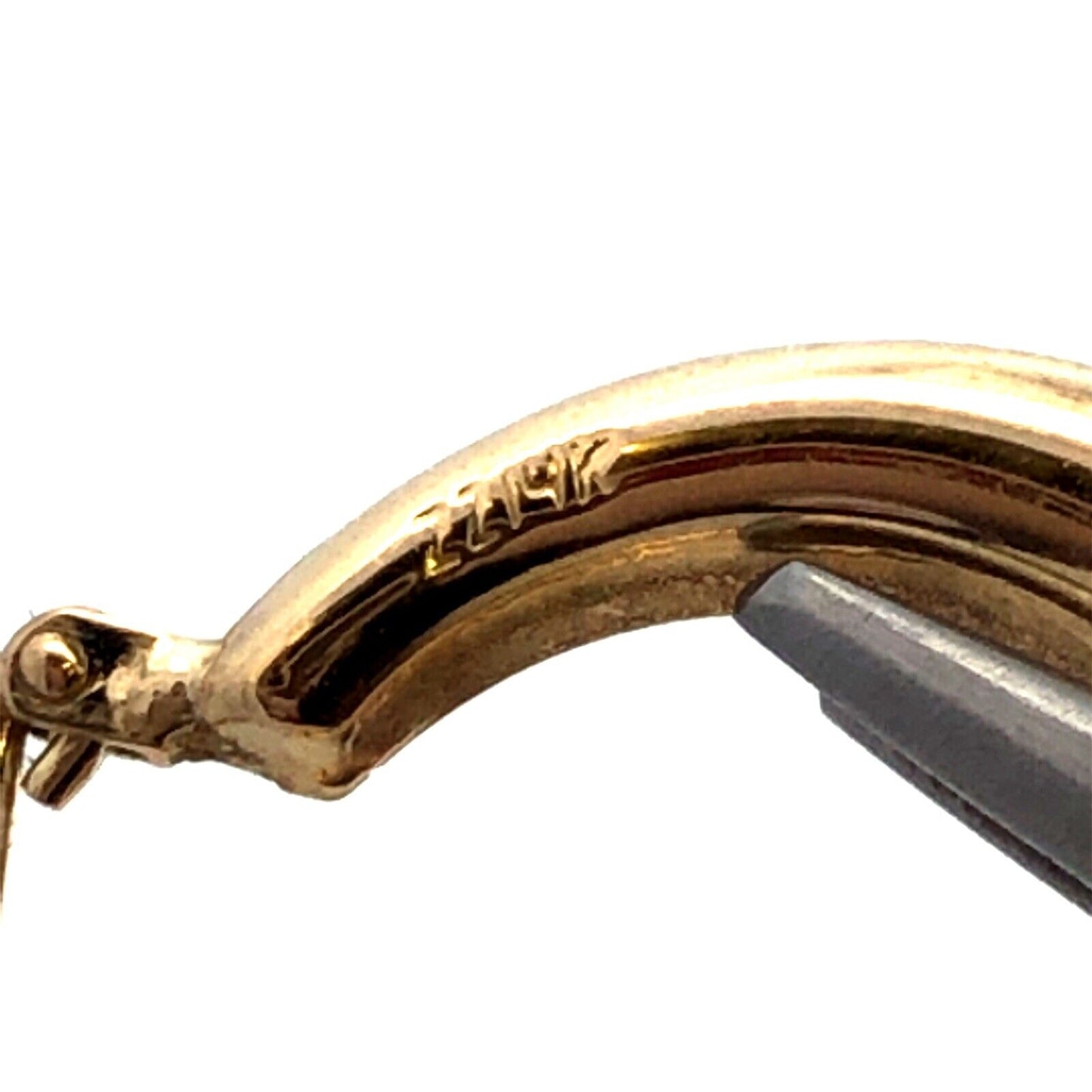 Designer ZZ 14K Yellow Gold Round Puffy Polished Huggie Hoop Earrings