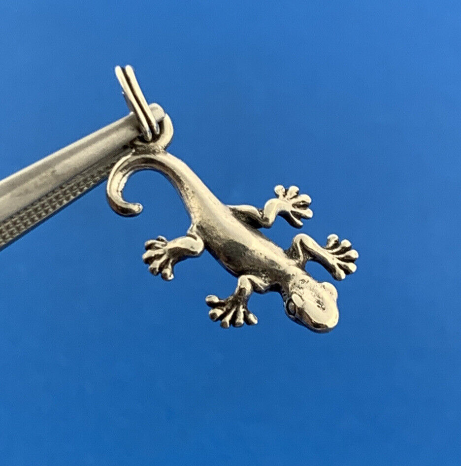 Designer Sterling Silver Lizard Chameleon Gila Monster Bracelet Pendant Charm