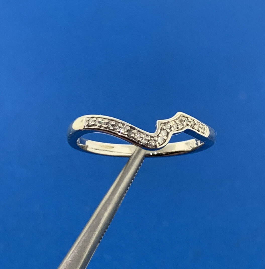 Stunning Sterling Silver 925 Round Diamond Abstract Engagement Ring Size 8 Set