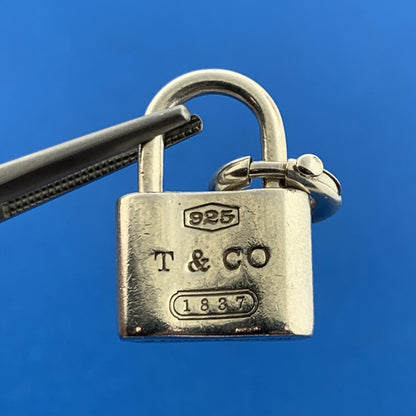 Tiffany & Co 925 Sterling Silver 1837 Collection Signature Padlock Charm Pendant