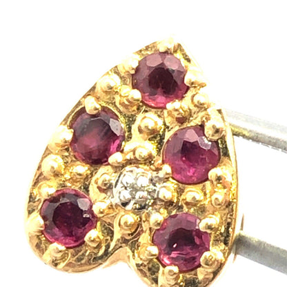 Richard Klein KLJCI 14K Yellow Gold Ruby Diamond Heart Slide Bracelet Charm