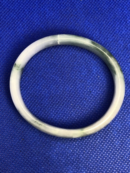 Vintage 3-Piece Green & White Quartz Stackable Bangle Bracelets
