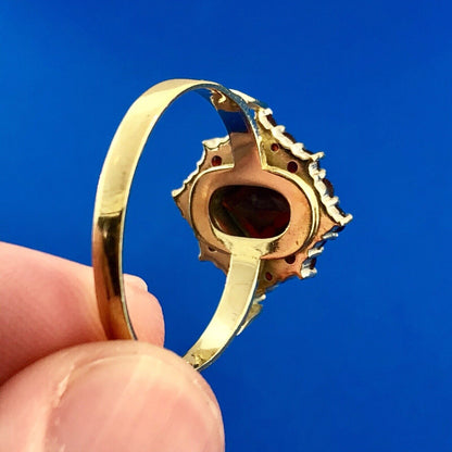 Vintage Designer Sterling Silver 925 Vermeil Garnet January Anniversary Ring