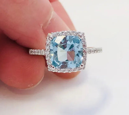 Designer SW China Sterling Silver Tourmaline Cubic Zirconia Halo Cocktail Ring