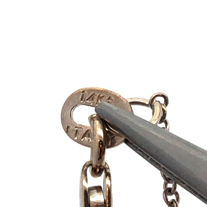 Designer H 14K White Gold Round Diamond Heart Anniversary Pendant Chain Necklace