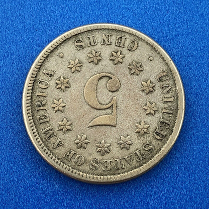 1874 P Shield Nickel Variety 2 Scarce Rare Better Key Philadelphia Mint Coin