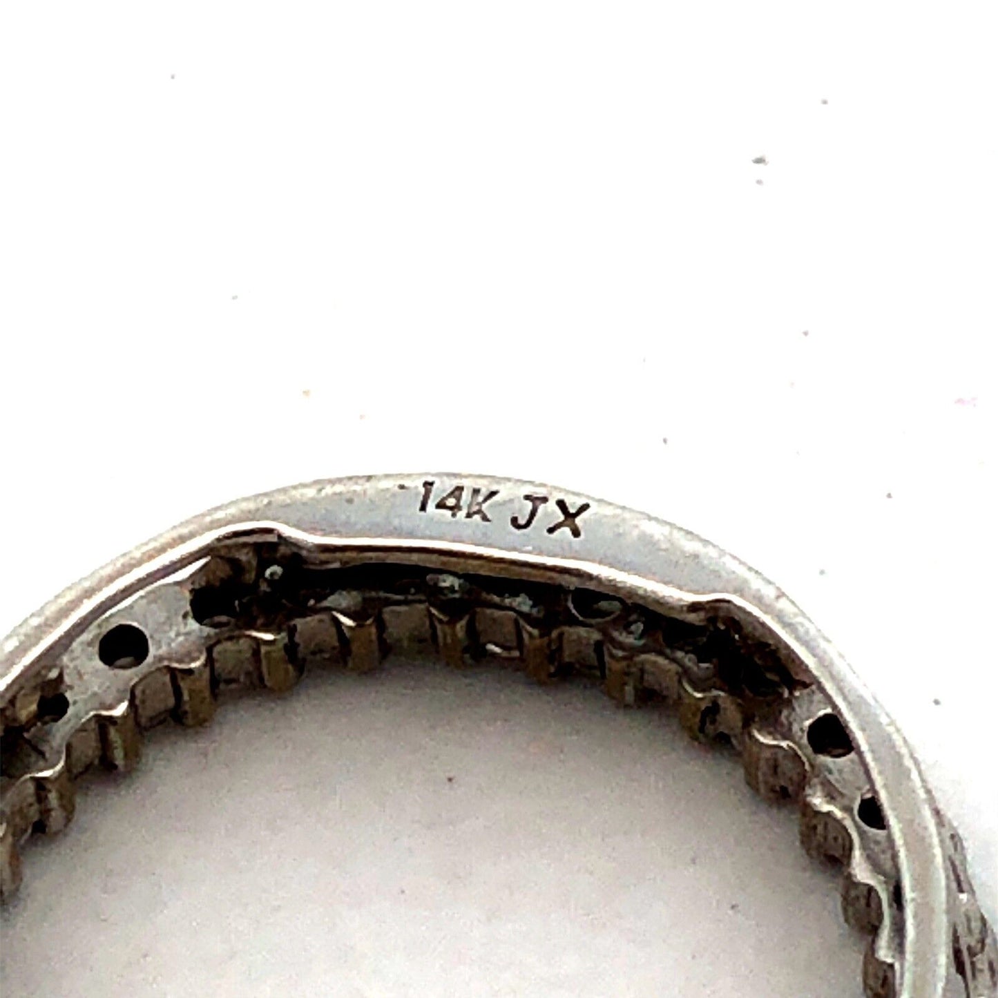 Designer JX 14K White Gold Round Diamond Eternity Anniversary Pendant