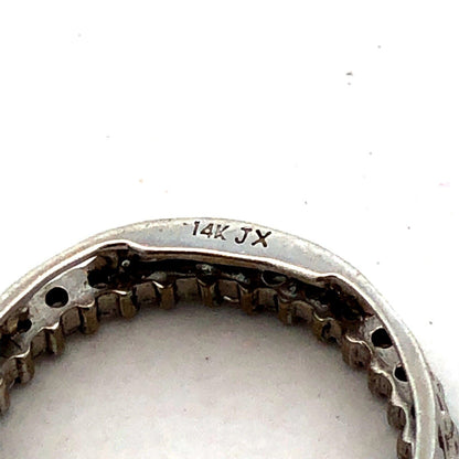 Designer JX 14K White Gold Round Diamond Eternity Anniversary Pendant