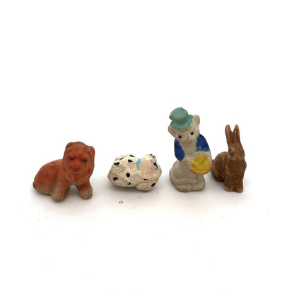 1940's Japan Lot of 14 Pcs Ceramic Miniature Hand Painted Animal Figurines