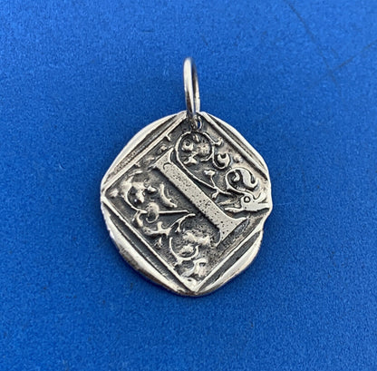Waxing Poetic 925 Sterling Silver Monogram Initial Insignia I Bracelet Charm