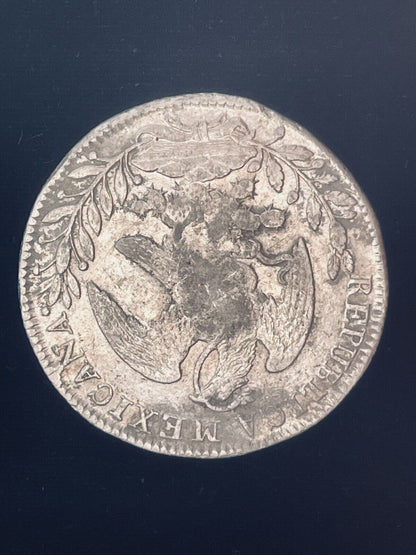 1830 Zs Zacatecas Mexico 8 Reales .903 Silver O.V. Cap and Rays Libertad Coin