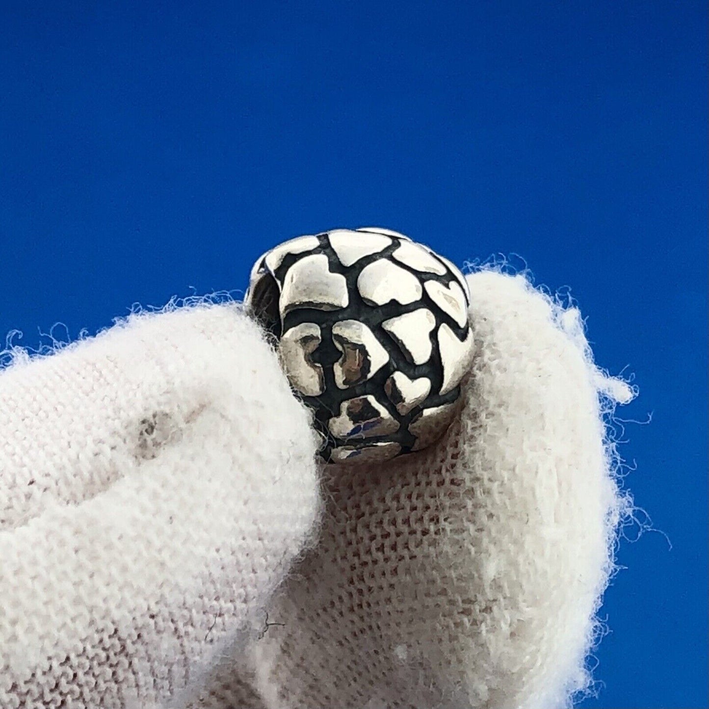 Authentic PANDORA Charm Sterling Lotsa Love Puffy Hearts Round 790174 Retired