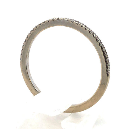 14k White Gold Pave Diamond Wedding Anniversary Eternity Band Ring