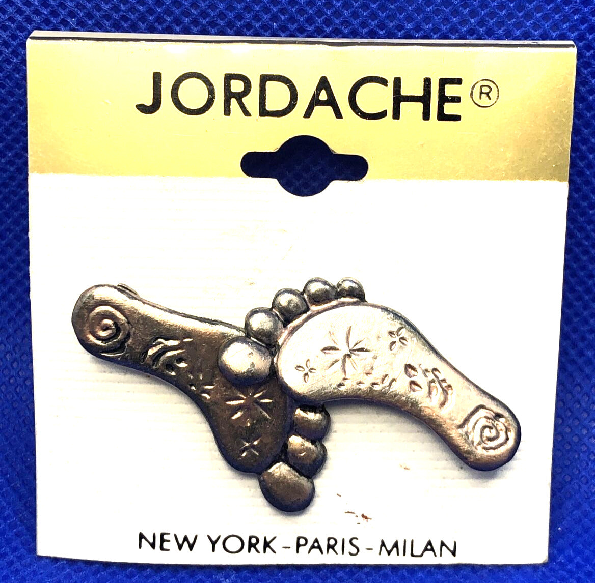 Vintage 1980's Jordache Footprints Hairclip Barrettes