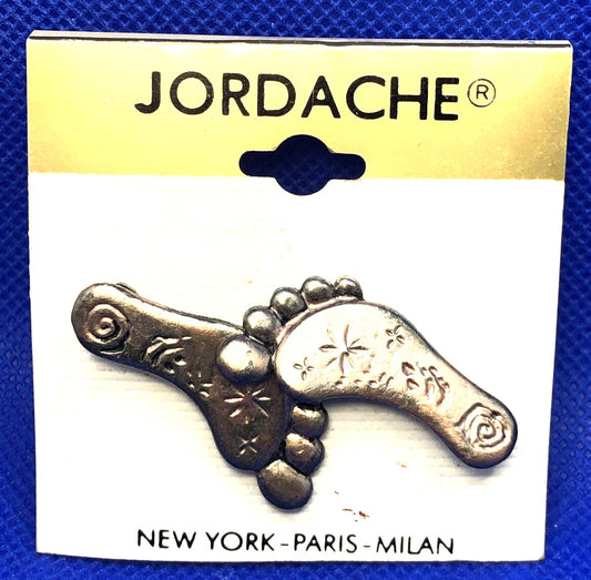 Vintage 1980's Jordache Footprints Hairclip Barrettes