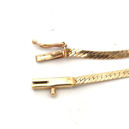 Estate 14K Yellow Diamond Retro Modernist Triangle Pendant Necklace