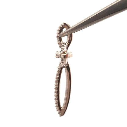 Designer 14K White Gold Pave Diamond Modernist Religious Cross Pendant