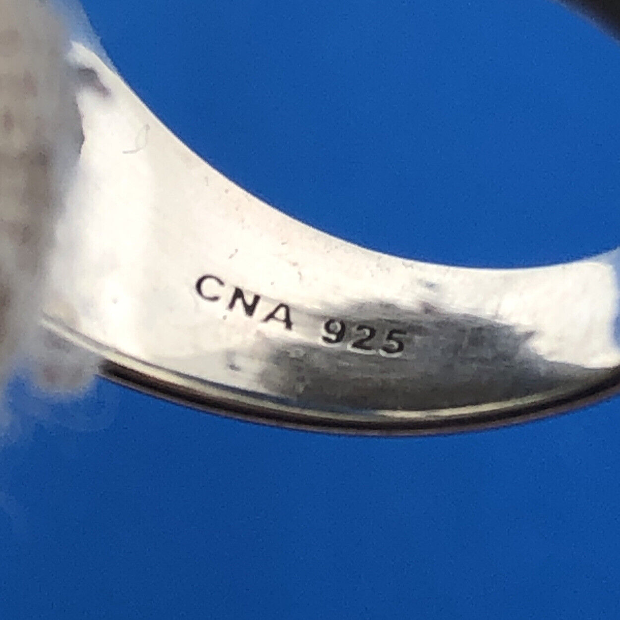 Estate CNA Sterling Silver 925 Amethyst Garnet Scroll Statement Cocktail Ring