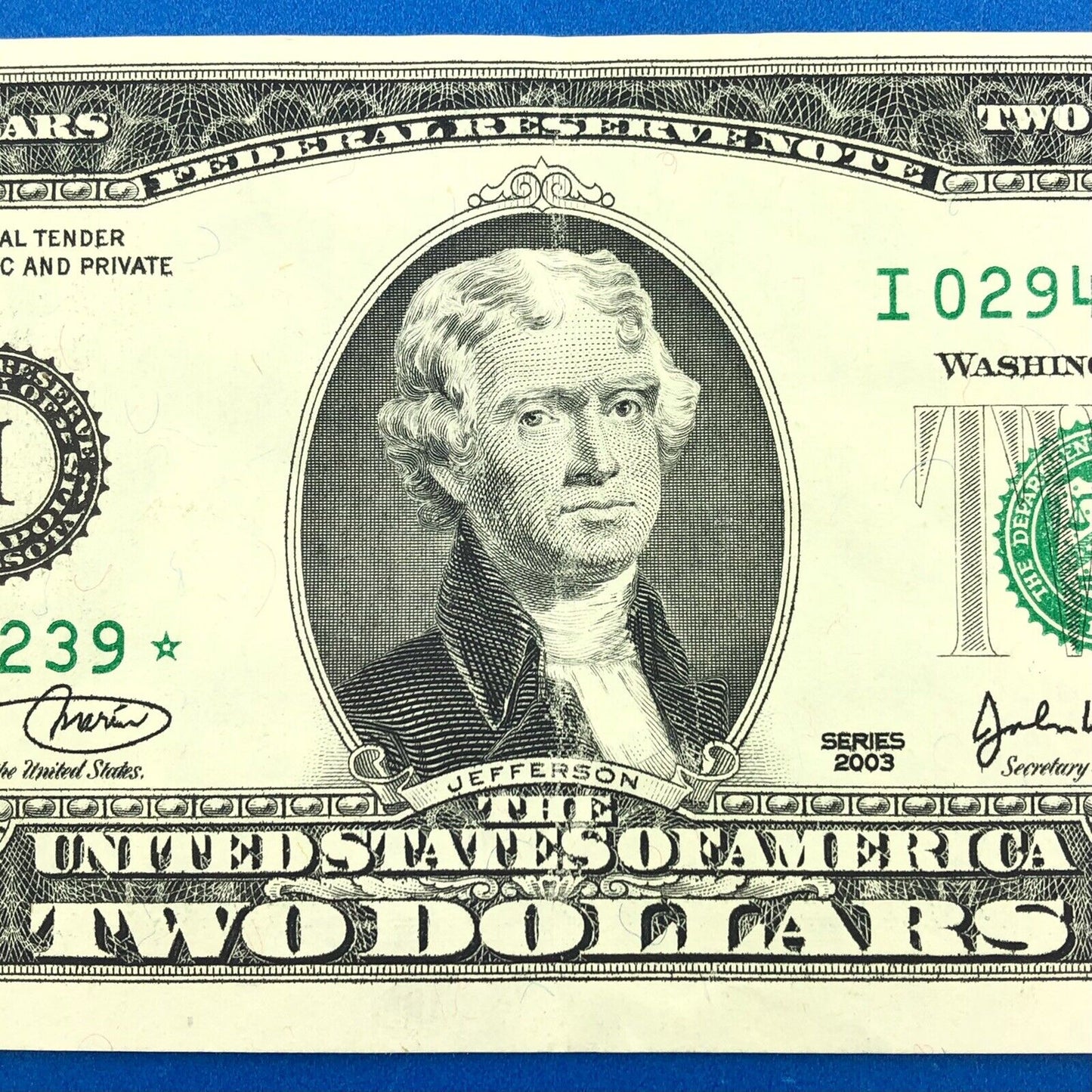 2003 Series $2 Federal Reserve Minneapolis Star Note Fort Worth FR 1937I*