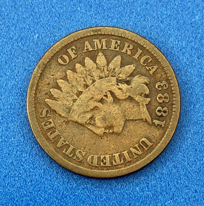 1883 Indian Head One Cent Penny Type 3 Bronze Better Key Philadelphia Coin