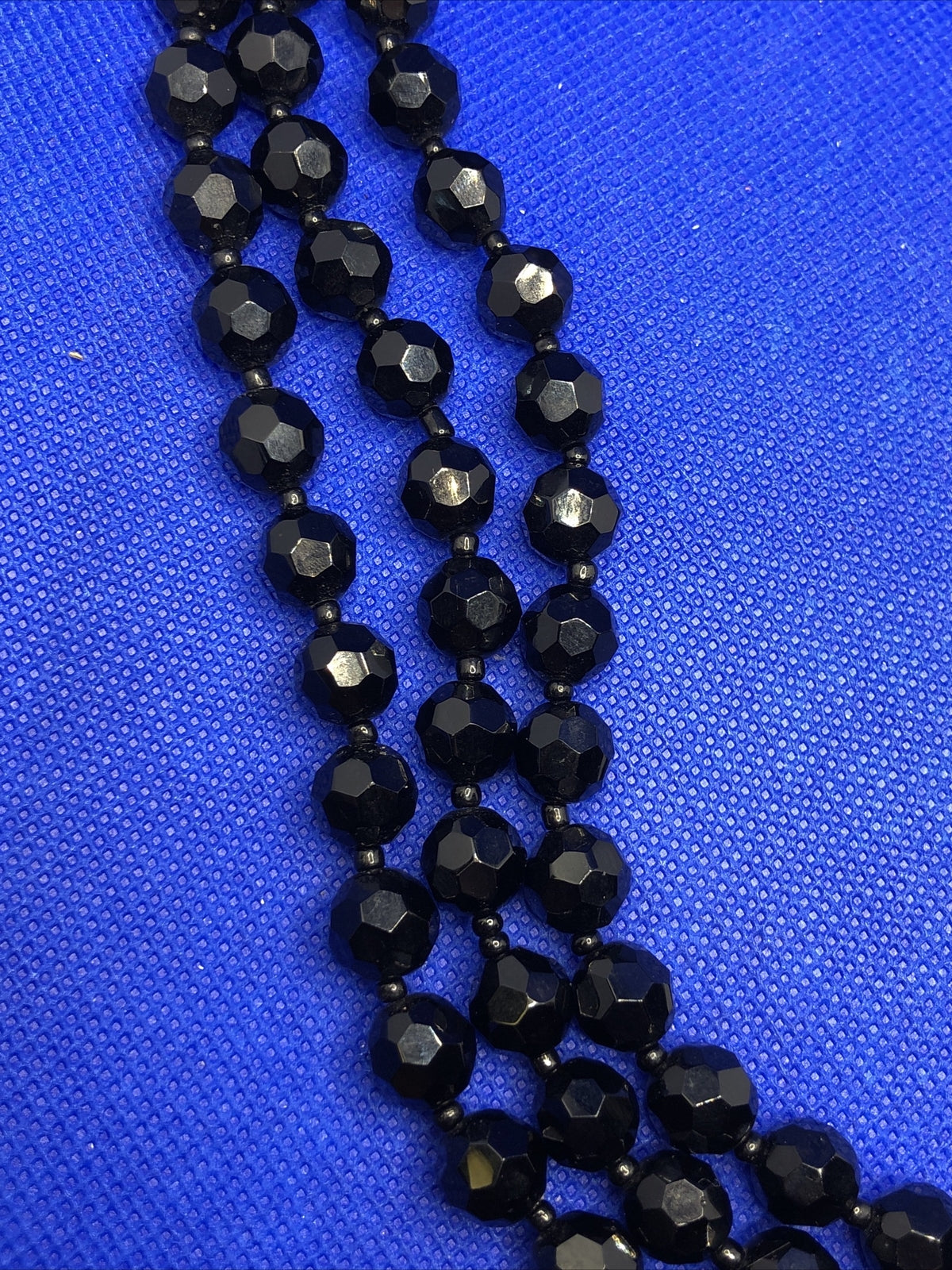 Runway Couture Faceted Jet Bead Statement Necklace