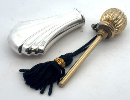 Vtg Towle Sterling Silver Gold Vermeil Tassel Perfume Oil Purse Vanity Bottle