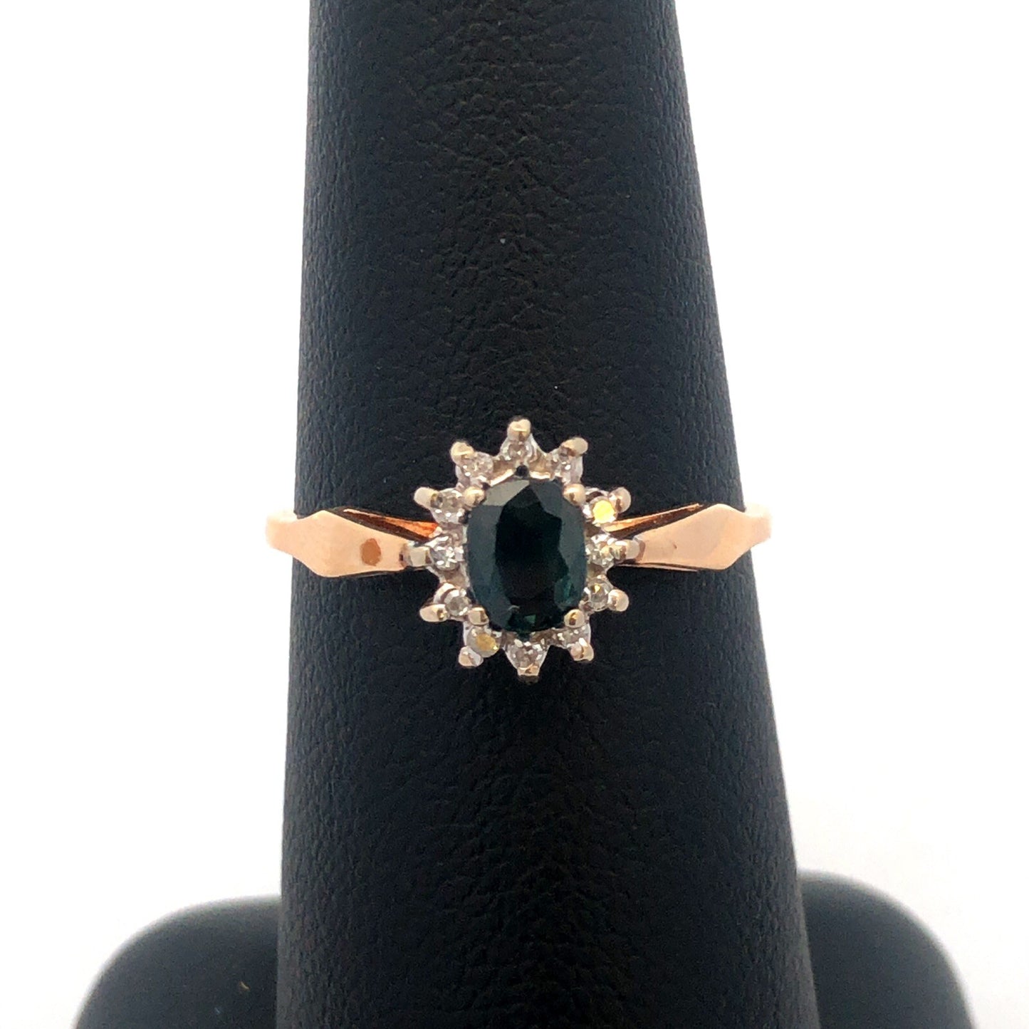 Vintage 14K Yellow Gold Sapphire Diamond Promise Engagement Anniversary Ring