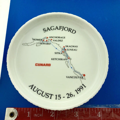 August 15-26, 1991 Cunard Sagafjord Alaskan Cruise Rosenthal Germany Nut Dish