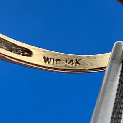 14K Yellow Gold Diamond Flower Floral Cluster Cocktail Ring