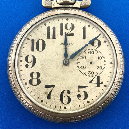 1919 Elgin Base Metal Open Face Grade 312 15j Model 6 Pocket Watch Not Running