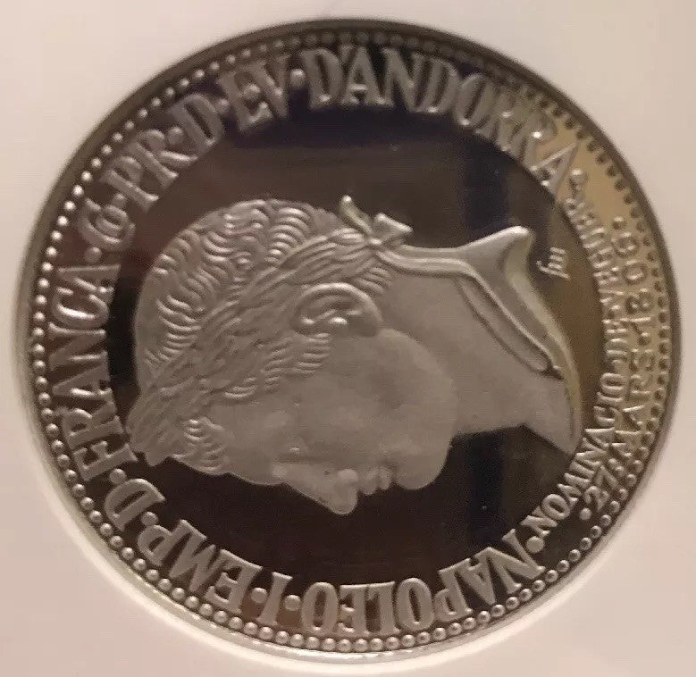 1964 Andorra Platinum 50 Diners Napoleon NGC Proof 64 UC Super Rare 1 Of 3 Mntg