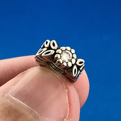 Authentic PANDORA 791224CFW Sparkling Twice As Nice Flower Bead Charm Retired