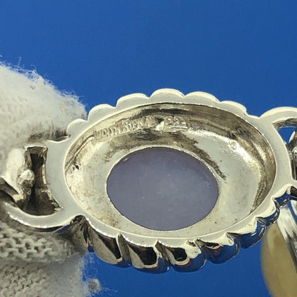 Sterling Silver Green Yellow Lavender Chalcedony Chakra Toggle Bracelet