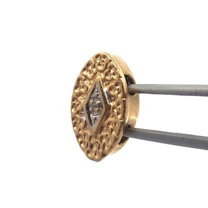 Robert Klein KLJCI 14K Y/W Gold Diamond Scroll Oval Spacer Slide Bracelet Charm