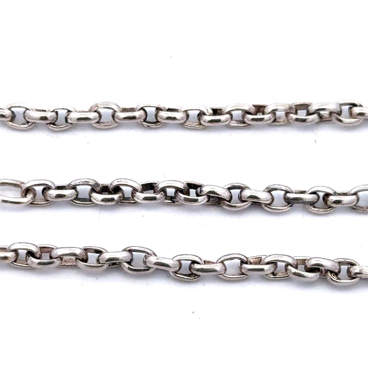 Designer Waxing Poetic 925 Sterling Silver Rolo Oval Link Chain Necklace