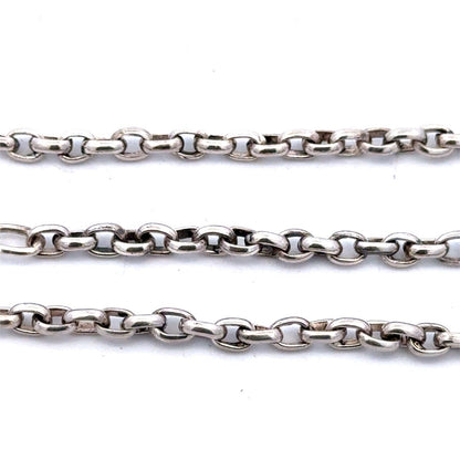 Designer Waxing Poetic 925 Sterling Silver Rolo Oval Link Chain Necklace