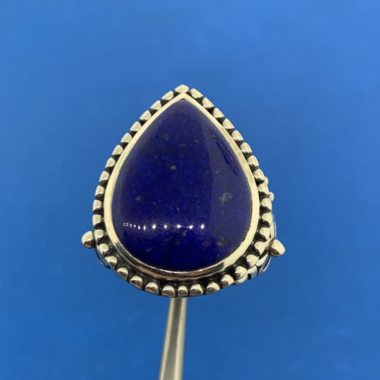 Designer Doug Paulus Sterling Silver 925 Lapis Lazuli Statement Cocktail Ring
